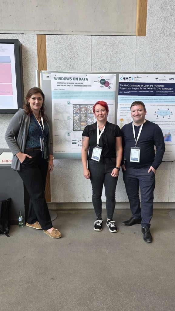 Das N4O Team vor ihrem Poster zu "Windows on Data" in Aachen, Foto: Sarah Ondraszek