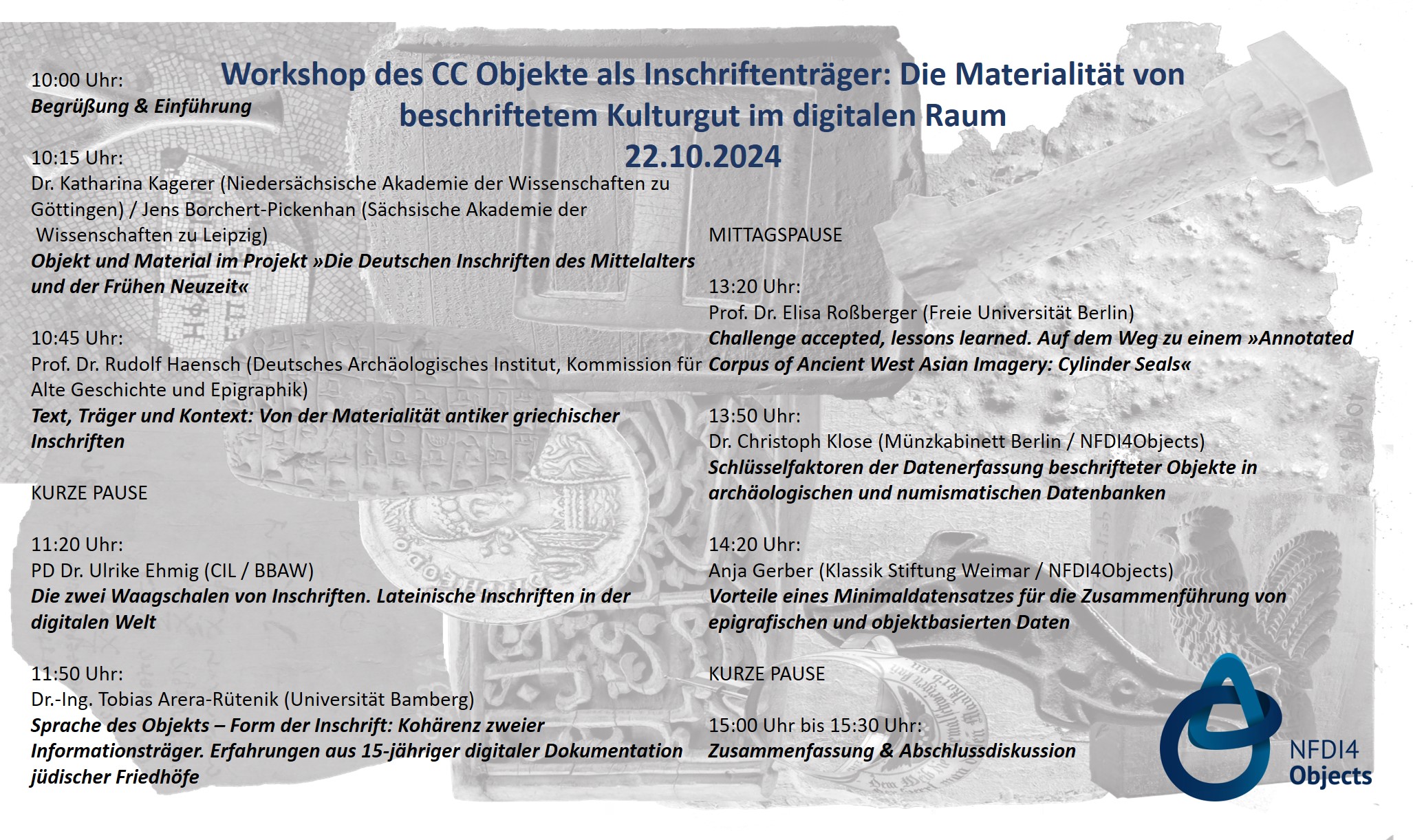 Programm des 1. Workshops des Community Clusters am 22.10.2024