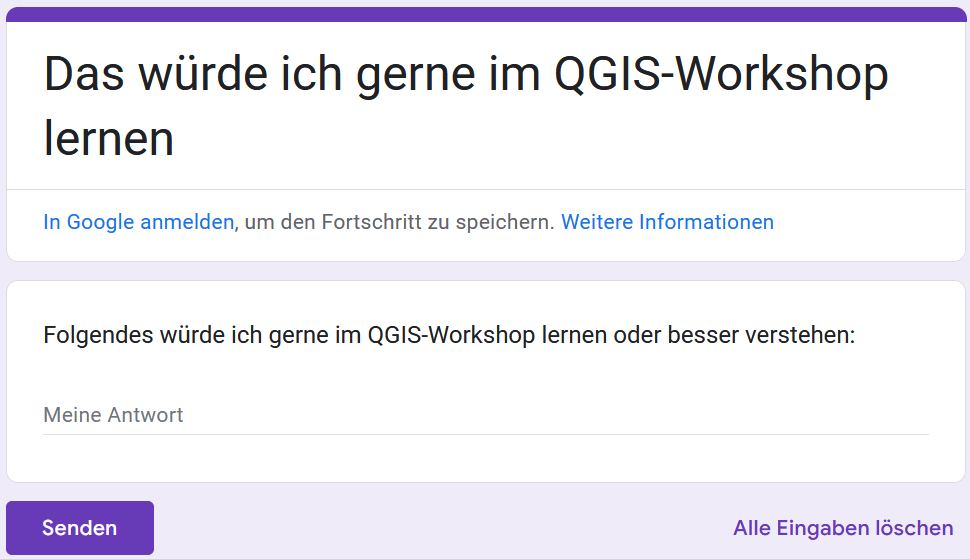 Screenshot des Google-Formulars