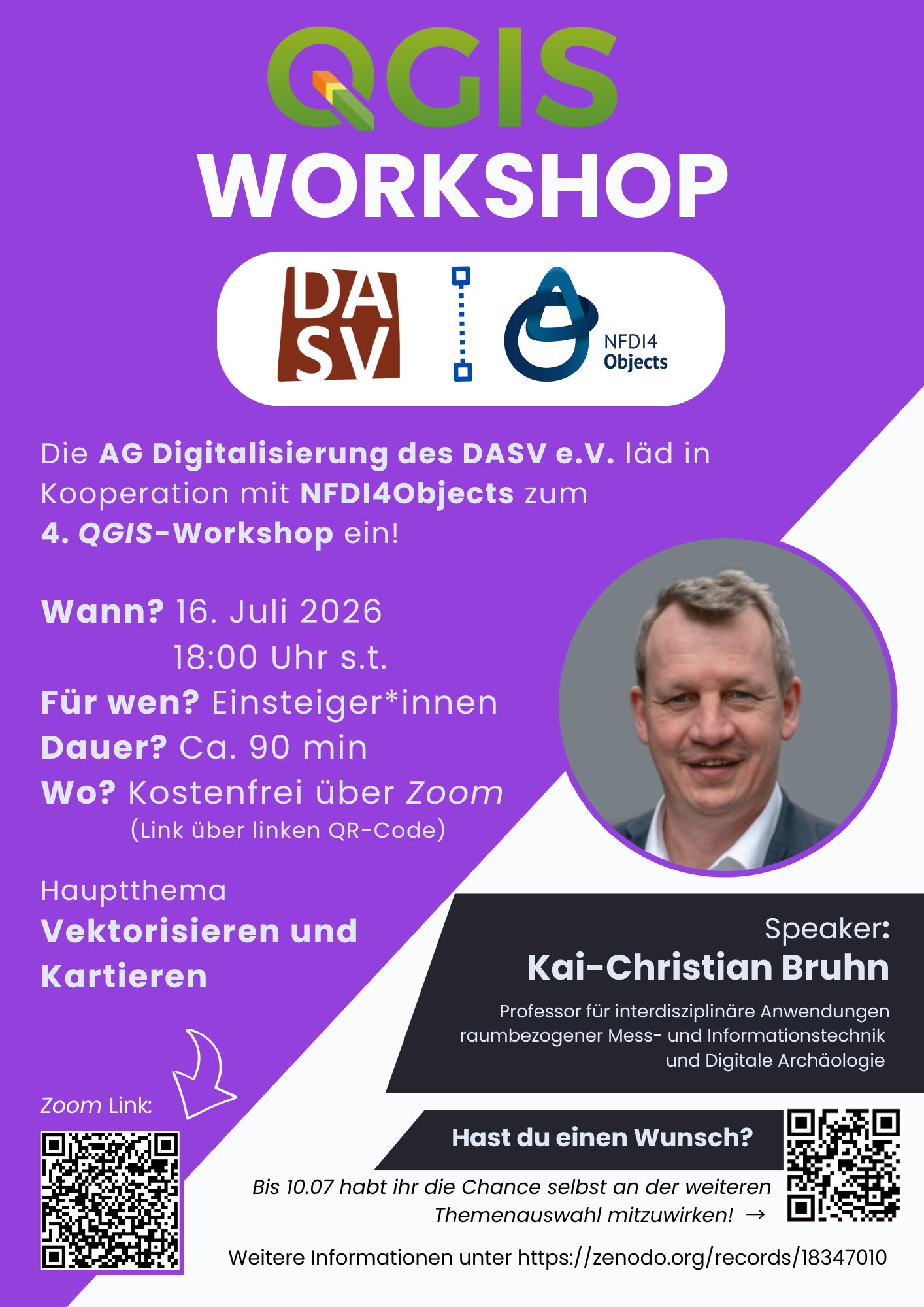 Flyer of the 4th DASV-QGIS-Workshop
