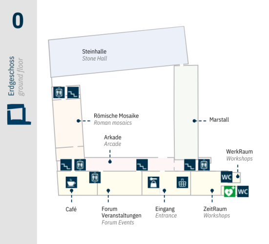Raumplan Erdgeschoss Landesmuseum Mainz